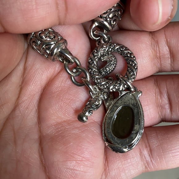 leather and Silver tone toggle bracelet 8.5”L - Picture 6 of 7